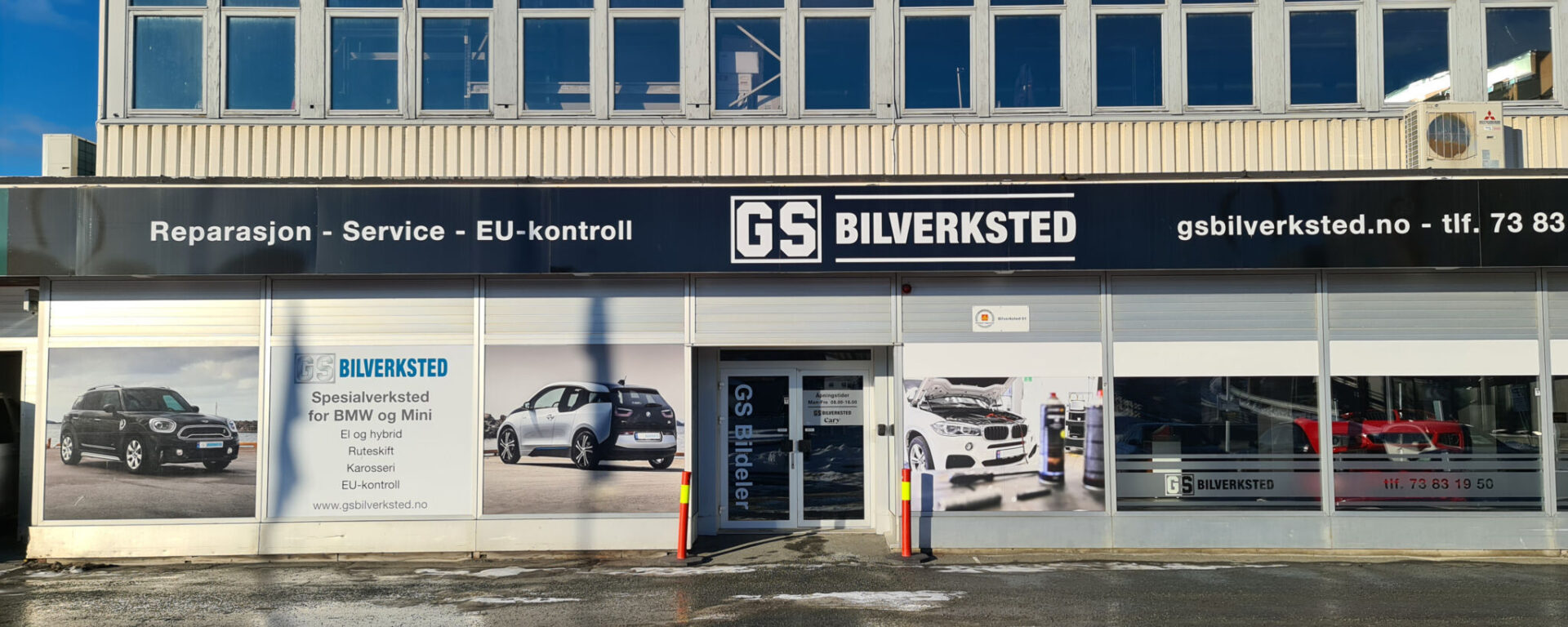 GS Bilverksted Trondheim Fasade februar 2024